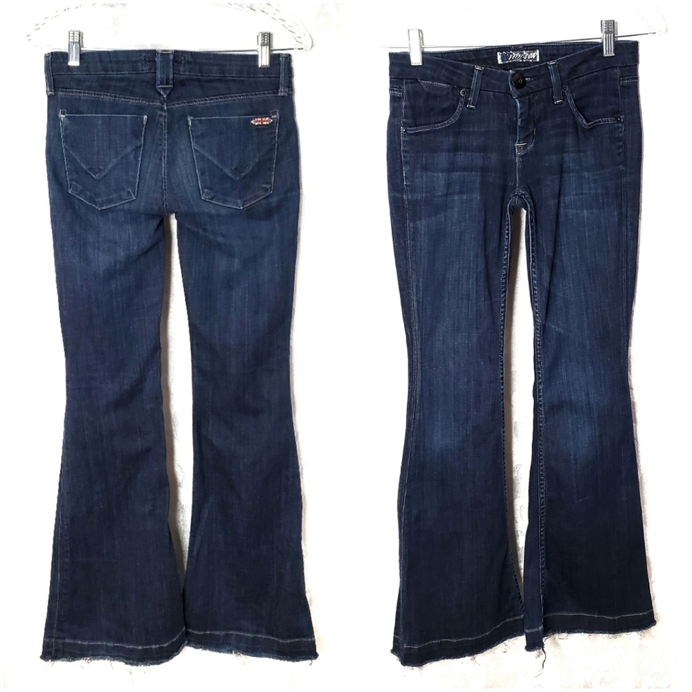 HUDSON Raw Hem Bell Bottom Jeans